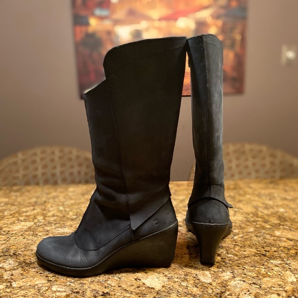 El Naturalista Wedge Boots With Spats and Awesome Lime Green Liners! - Picture 2 of 14